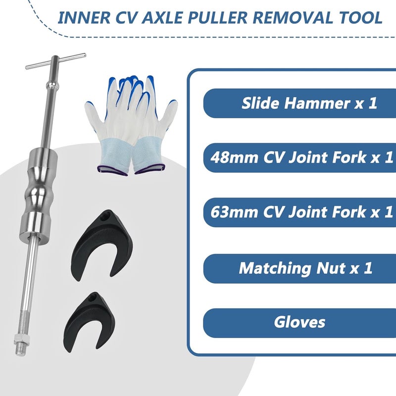 Bicos Inner CV Axle Puller Tool Set with 5/8"-18 Slide Hammer & Adapter Front Wheel Drive Axle Puller Slide Hammer Set - Image 5